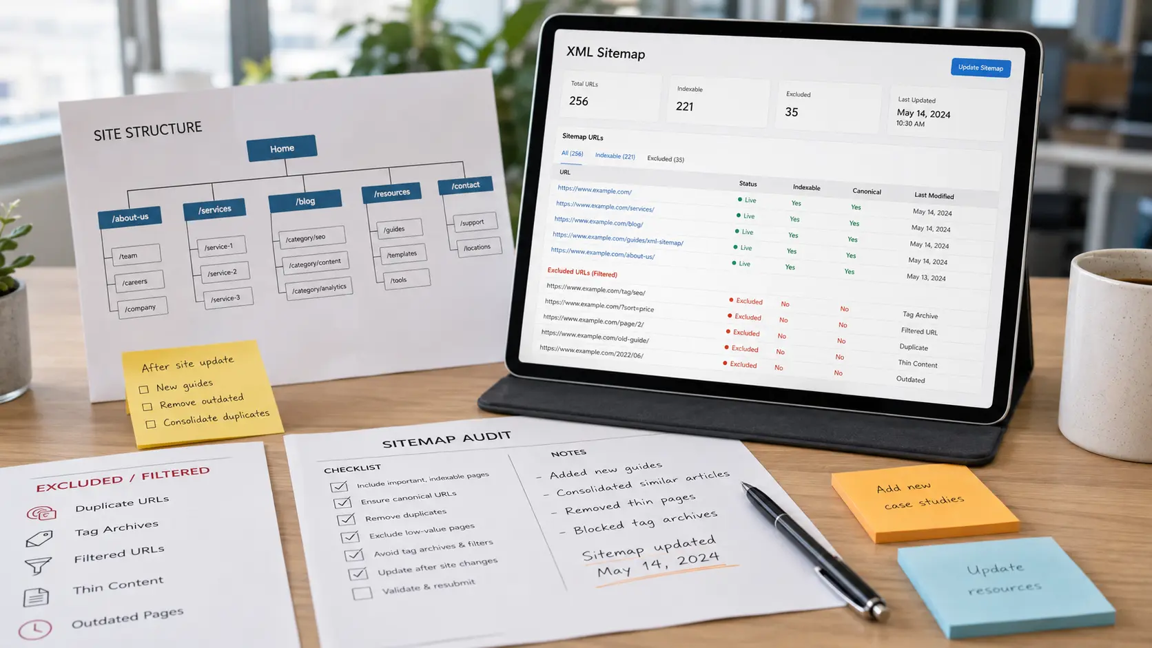 Keeping your XML sitemap clean and updated for better SEO indexing