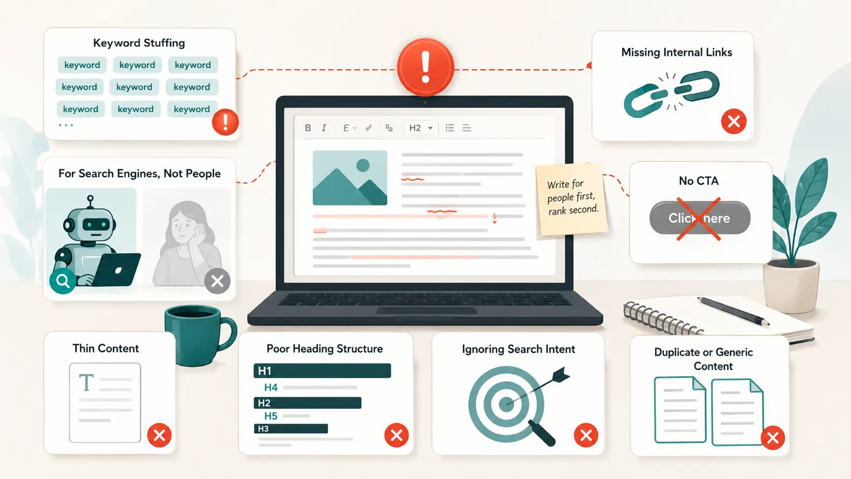 Common SEO copywriting mistakes to avoid for better content quality and rankings