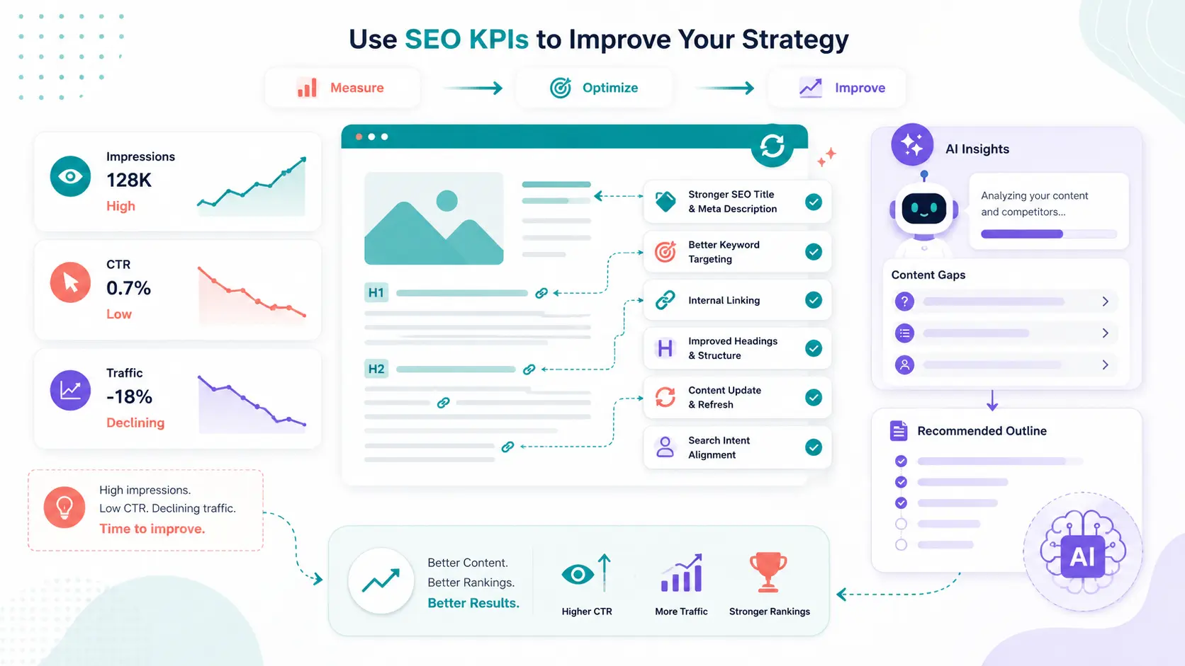 15 best SEO KPIs to track organic traffic growth, rankings, and conversions