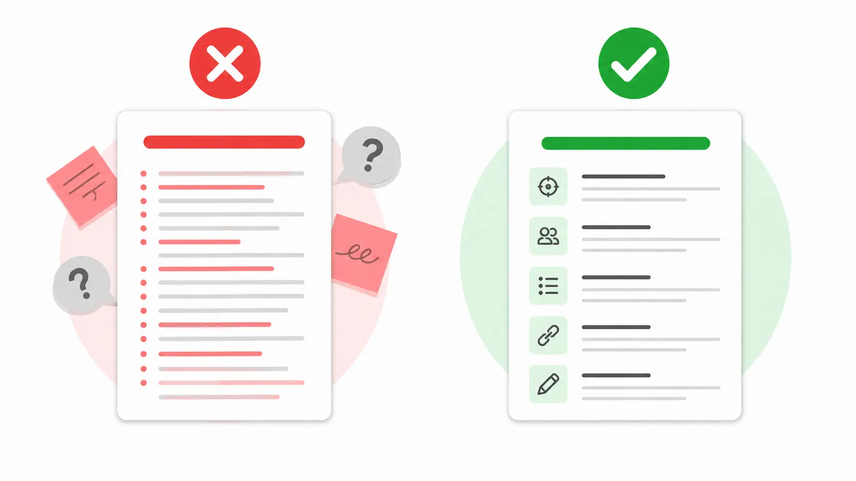 Content brief template example for SEO blog posts showing how to structure writing instructions