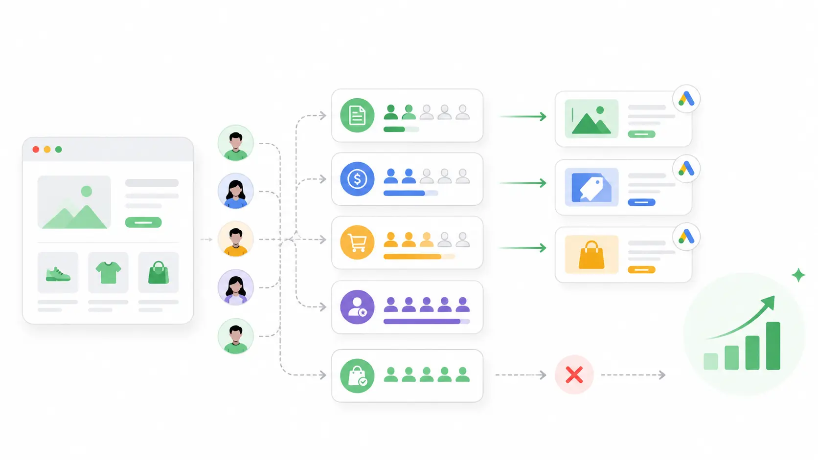 How to set up a Google Ads remarketing campaign showing tracking, audiences, and campaign steps
