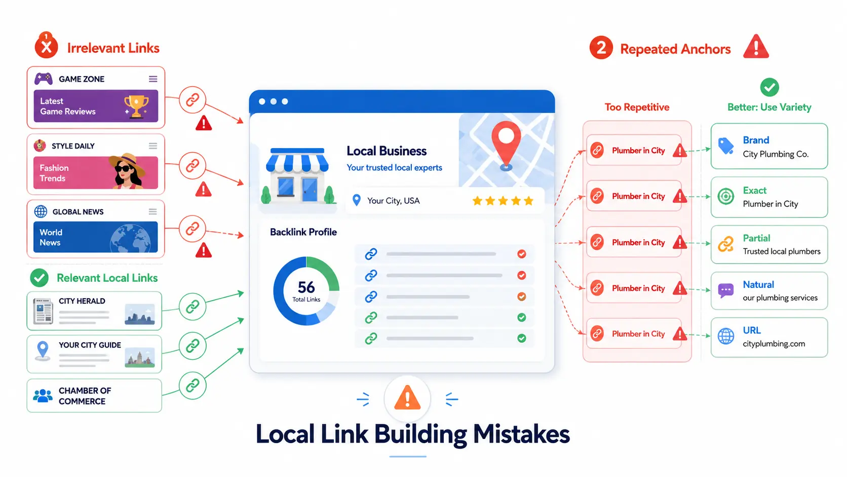 Common local link building mistakes to avoid for better local SEO backlinks