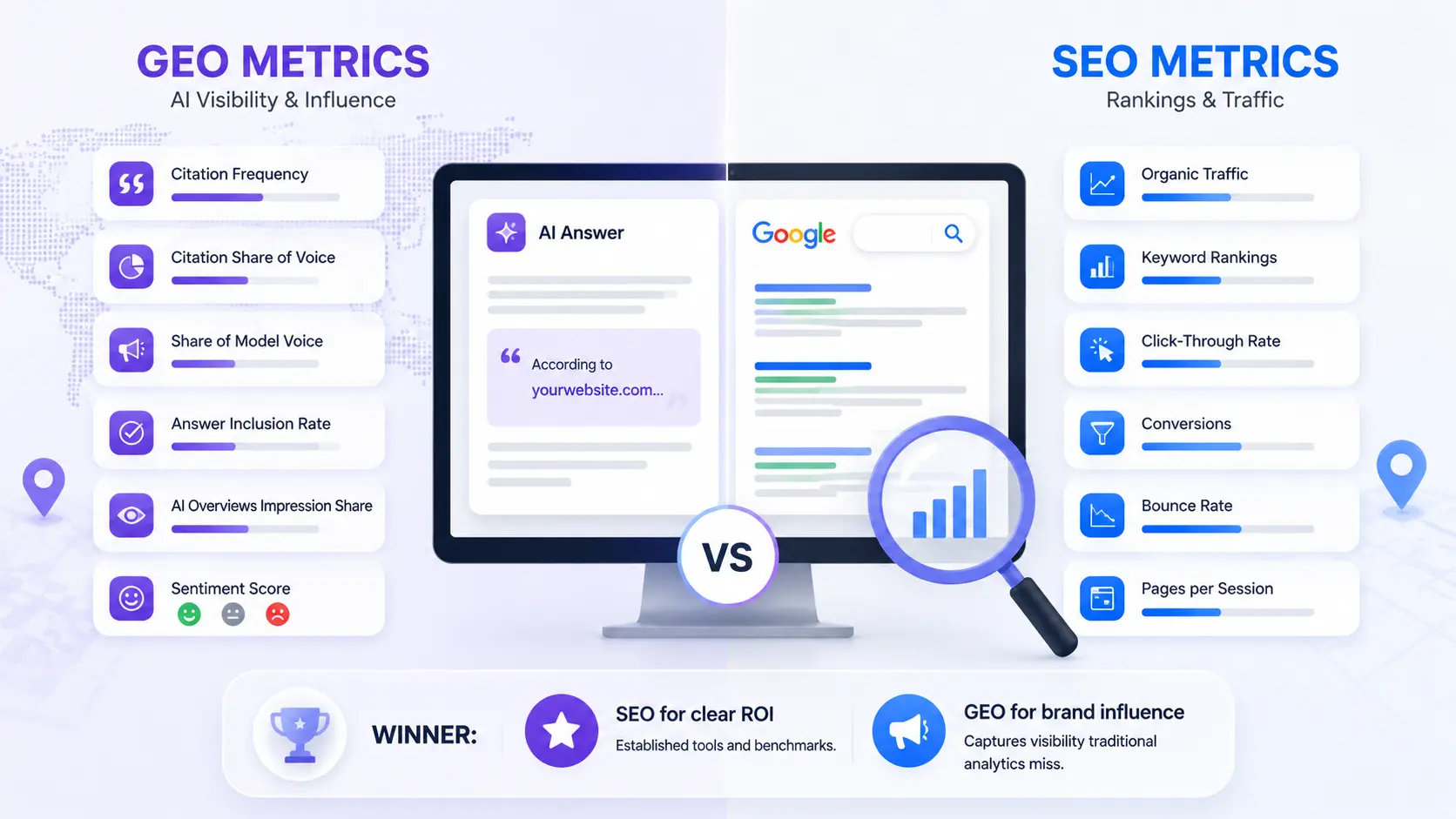GEO and SEO target platforms