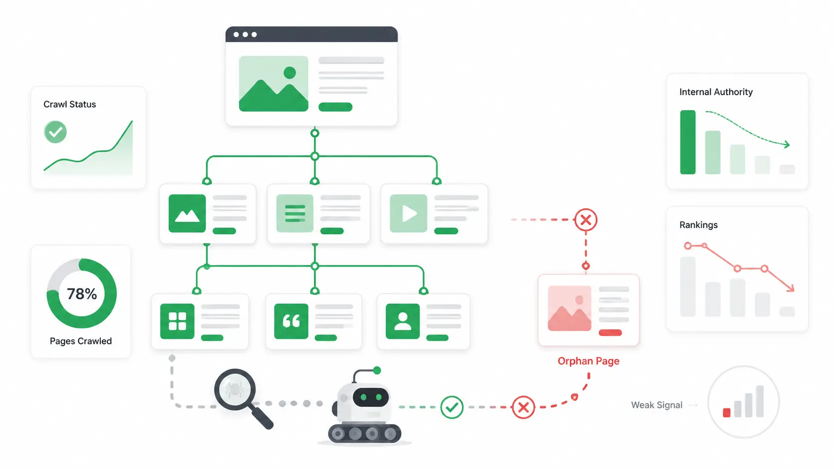 Orphan pages affecting website rankings and SEO structure