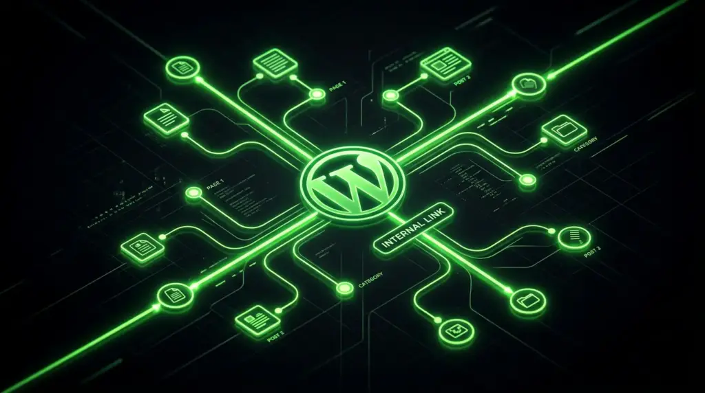 WordPress internal links connecting pages, posts, and categories for better SEO and website navigation